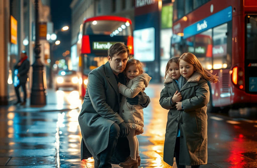 A billionaire watches his childhood sweetheart begging alongside his twin daughters — what he does next is unthinkable…